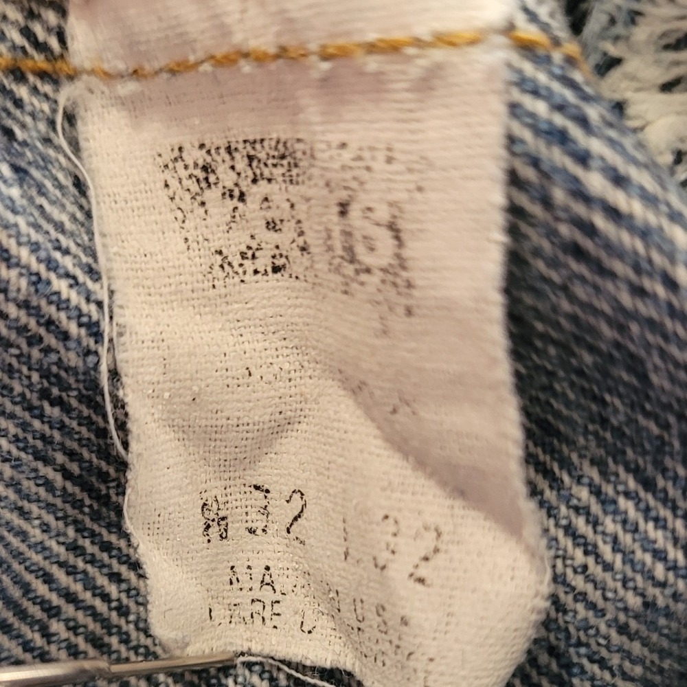 Levis 505 Jeans Vintage 90s Made in USA 32x32 Light Wash Distressed Grunge Zip - Picture 4 of 13